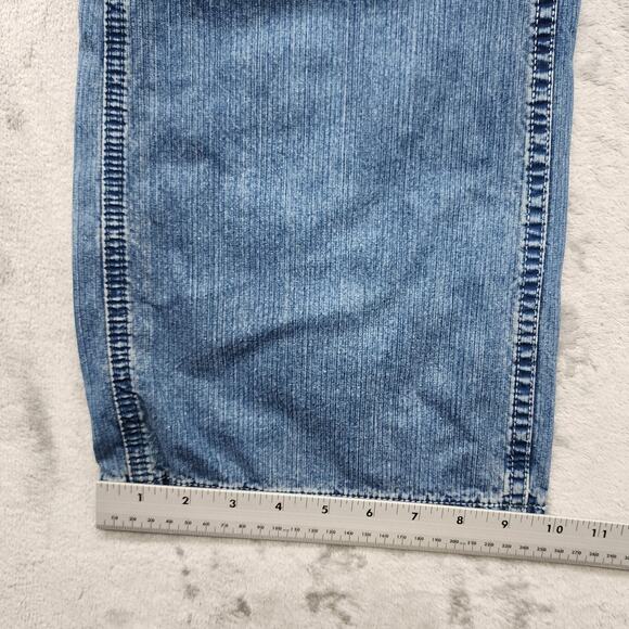 Vintage Y2K Gap Jeans Mens 33x32 Blue Articulated Knee Wide Leg Adjustable Waist - Picture 15 of 16